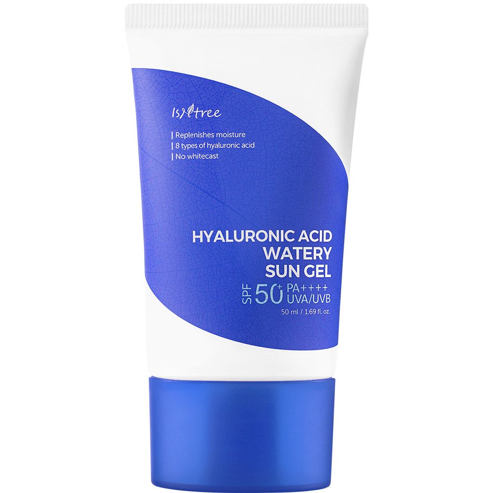 Isntree Sonnenschutzcreme HYALURONIC ACID WATERY SUN GEL LSF 50+, leichter + cremiger Sonnenschutz mit Reisextrakt
