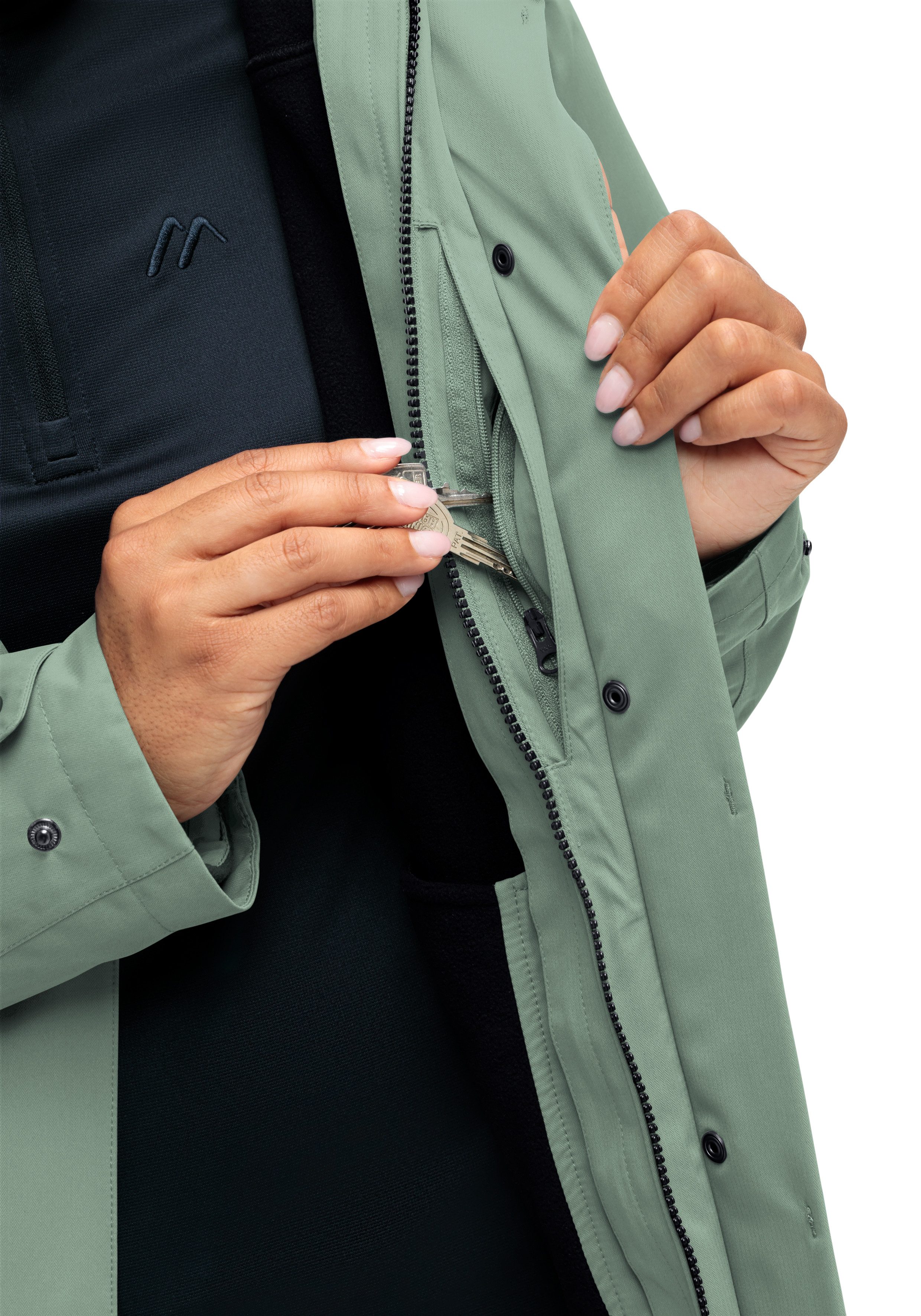Maier Sports Outdoorjacke Gerdi Damen Wanderjacke, atmungsaktiv wasserdicht, 2-in-1 Jacke mit Kapuze