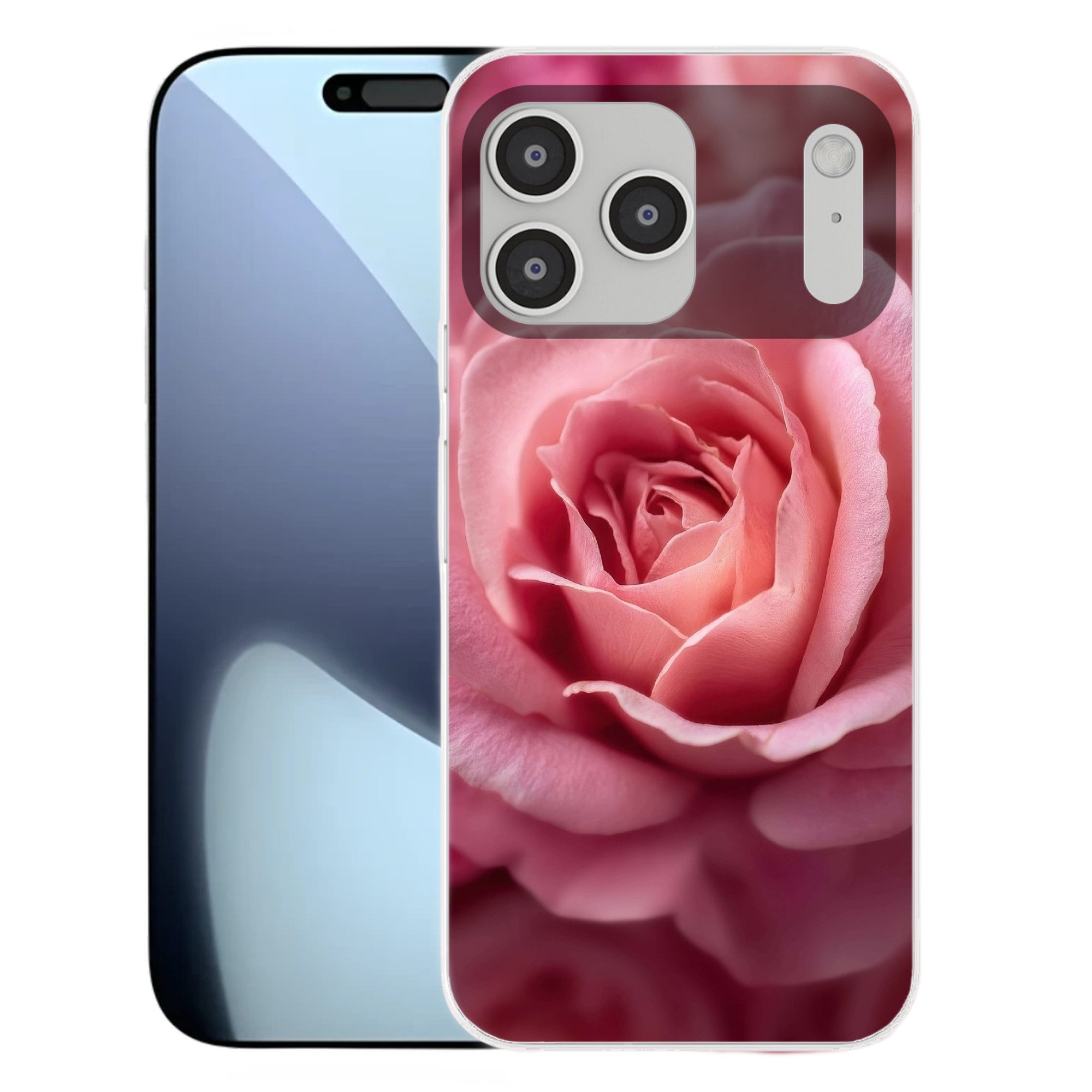 MuchoWow Handyhülle für Apple iPhone 17 Pro Max Rosa - Rose - Romantisch, Smartphone-Bumper, Print, Handy Schutzhülle Dünn