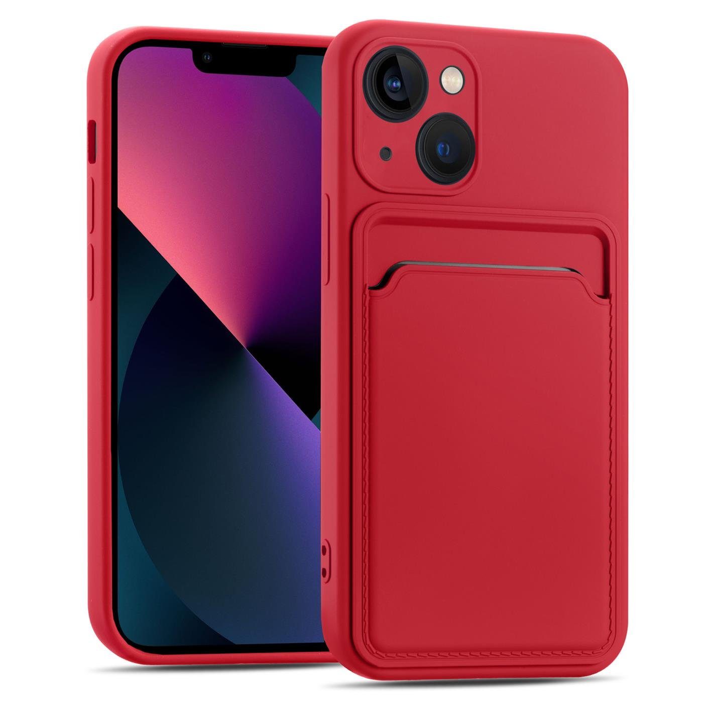 CoolGadget Handyhülle Card Case Handy Tasche für Apple iPhone 15 6,1 Zoll, Silikon Schutzhülle mit Kartenfach für iPhone 15 Hülle