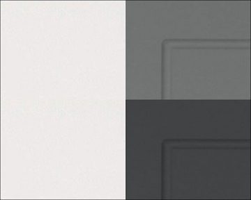 Feldmann-Wohnen Küchenzeile Kvantum, 360x59x207cm weiß/dust grey - graphit matt, Teilauszug (Blum Metabox)