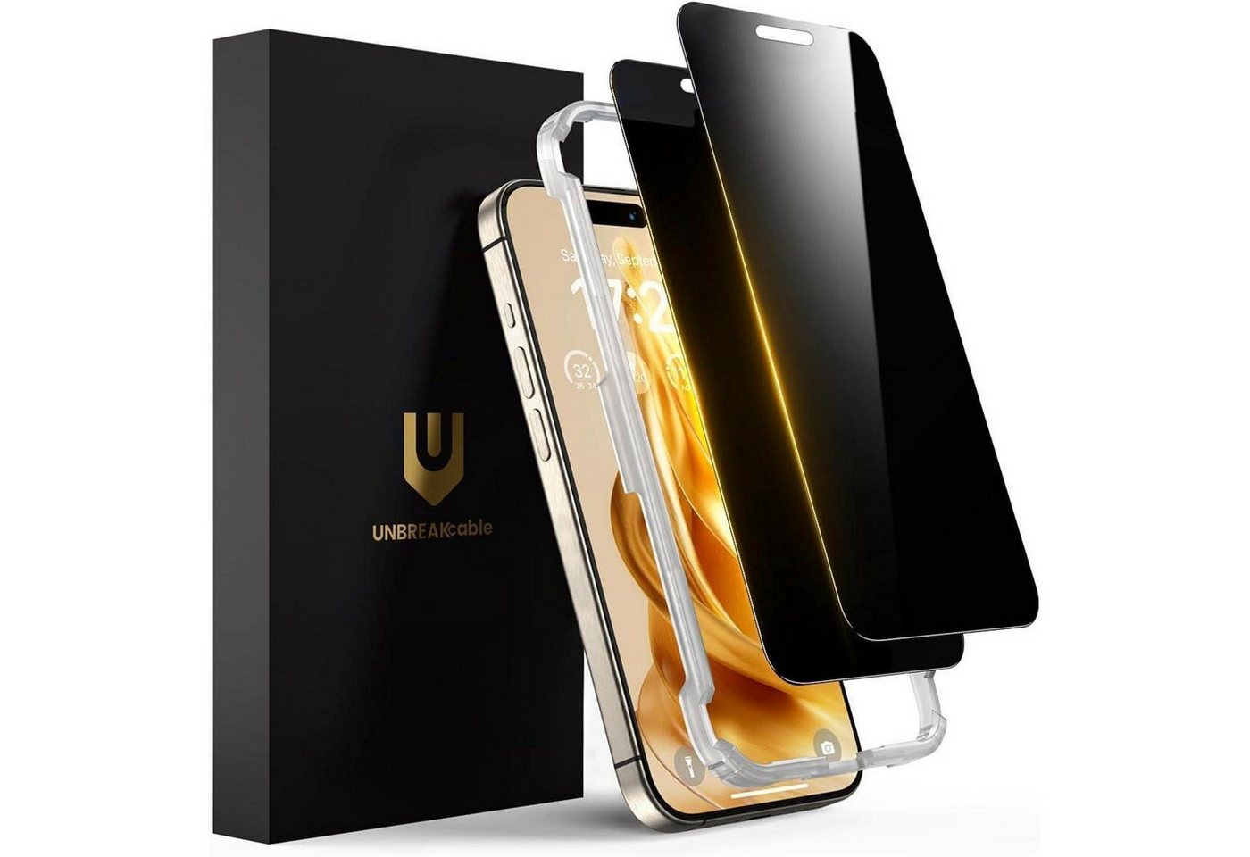 LuxusKollektion Displayschutzglas Schutzfolie Panzerglas Sichtschutz Anti Spionage iPhone 16 Pro Max