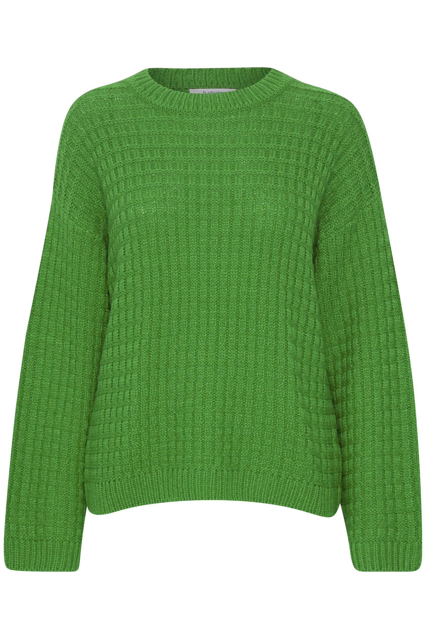 b.young Strickpullover Grobstrick Pullover Sweater mit Abgesetzten Schultern 6664 in Grün