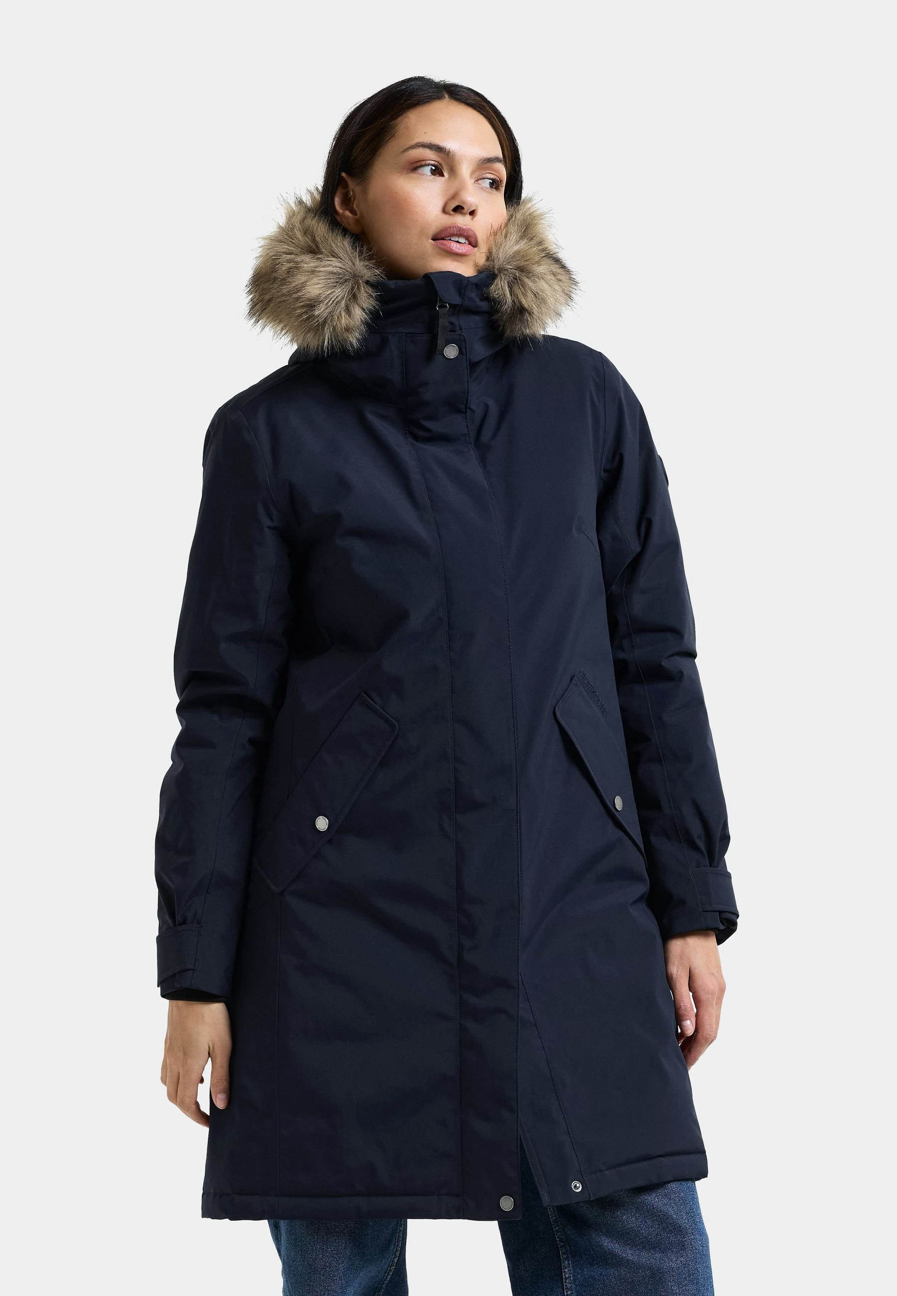 Didriksons Winterjacke Damen Wintermantel Wasserdicht ERNA mit Kapuze mit Taschen