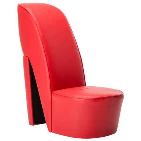 vidaXL Sessel Stuhl in Stöckelschuh-Form Rot Kunstleder (1-St)