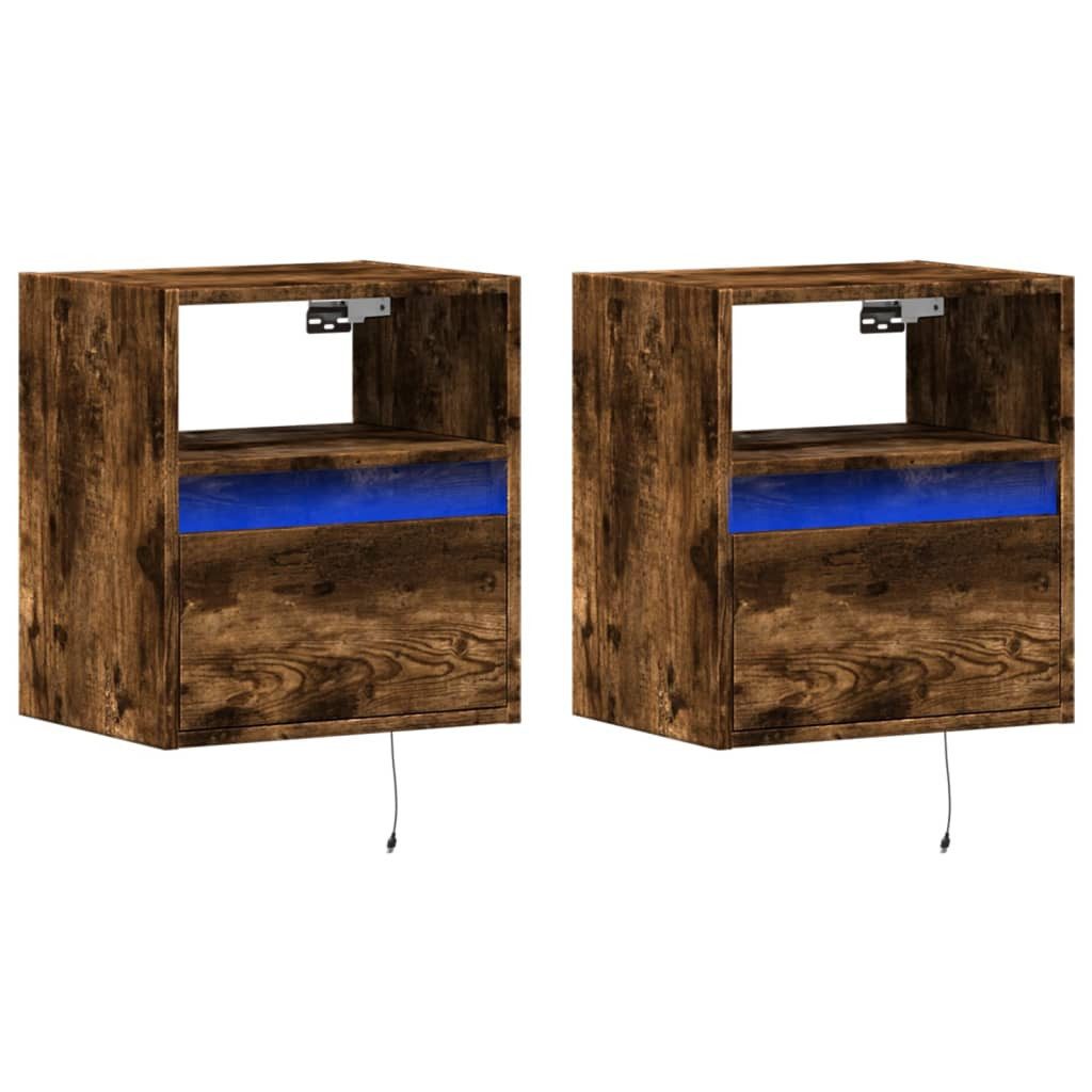 vidaXL TV-Wand TV-Wandschränke LED-Beleuchtung 2 Stk. günstig online kaufen