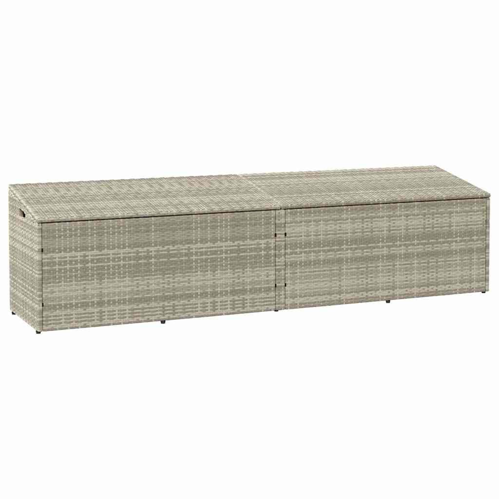 vidaXL Auflagenbox 220 x 50 x 58 cm Garten-Auflagenbox Hellgrau 220x50x58 cm Polyrattan