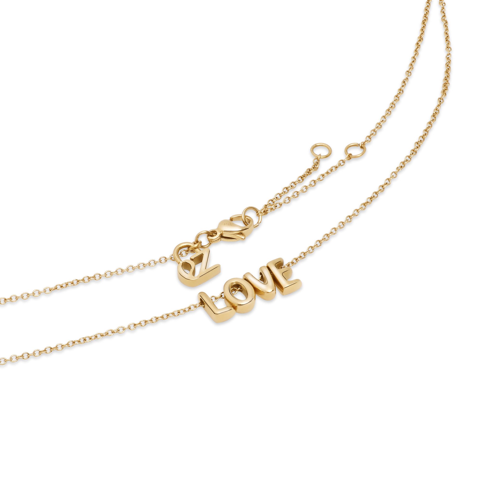 Echtzeit Edelstahlkette Schmuck Geschenk Edelstahl Halskette Love Letters – Bild 3 von 4