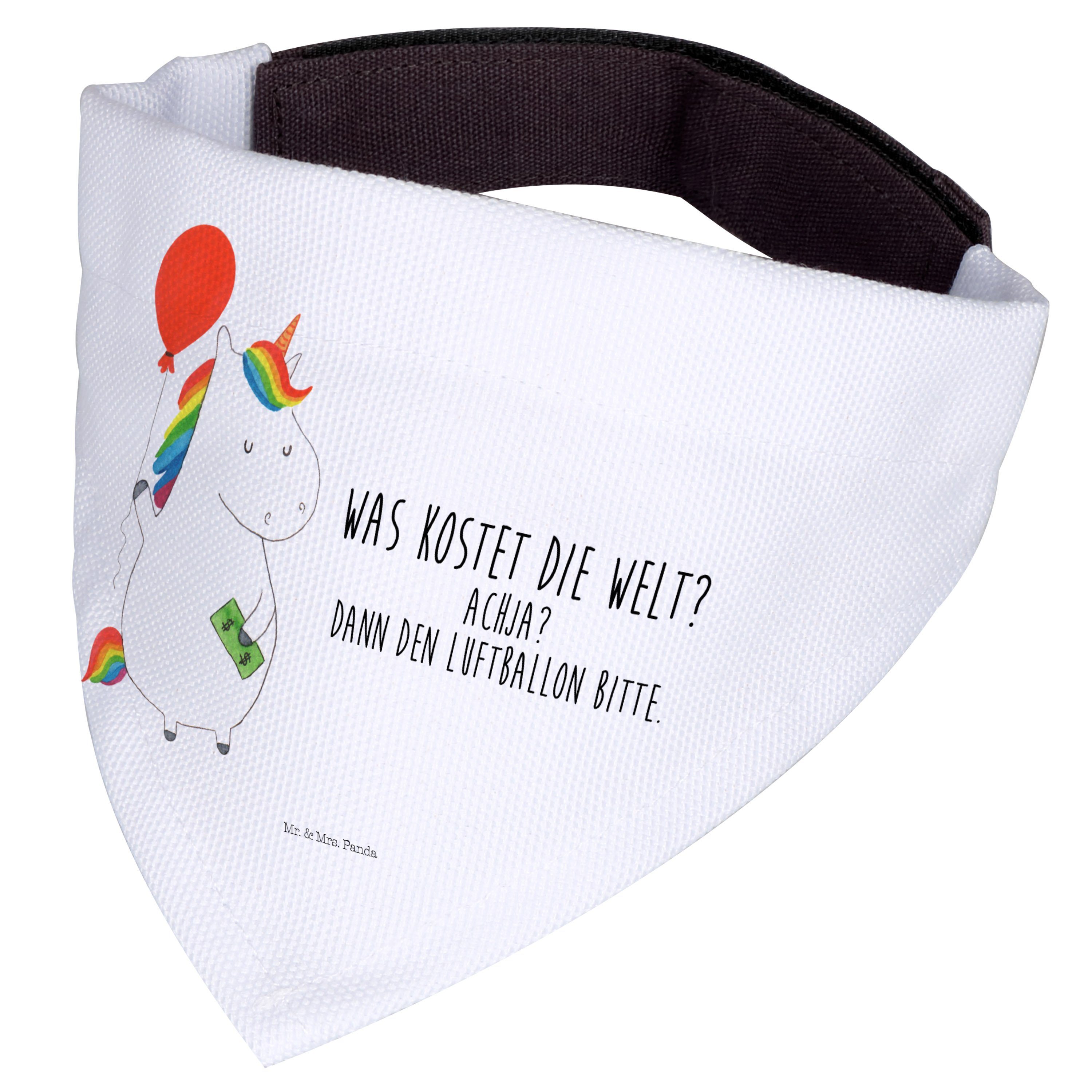 Mr. & Mrs. Panda Hundefliege Einhorn Luftballon, Hunde Halstuch, Weiß, Einhörner, Dreieckstuch, Ge, Polyester, Tuch für Hunde Hunde Hals Tuch Haustierhalstuch
