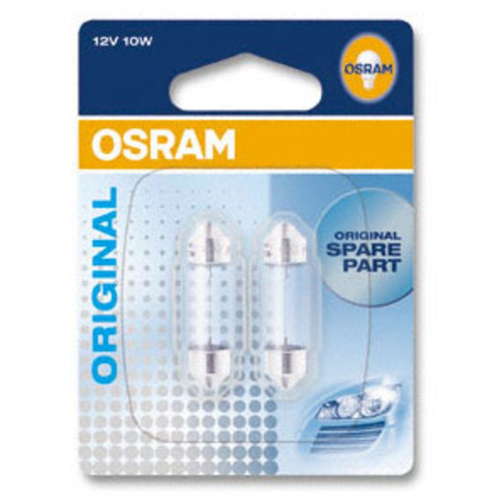 10 Soffitten KFZ-Ersatzleuchte 6438-02B C10W 12 Osram OSRAM Leuchtmittel W Line Original V