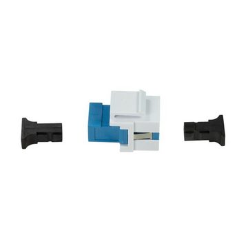 LogiLink NK0034 Professional Keystone Glasfaser Verbinder Netzwerk-Adapter, Kupplung SC-Simplex Singlemode, blau/weiß