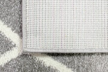 Teppich Skandinavischer Teppich Wohnzimmer Rautenmuster creme weiß grau pflegeleicht, Carpetia, rechteckig, Höhe: 8 mm