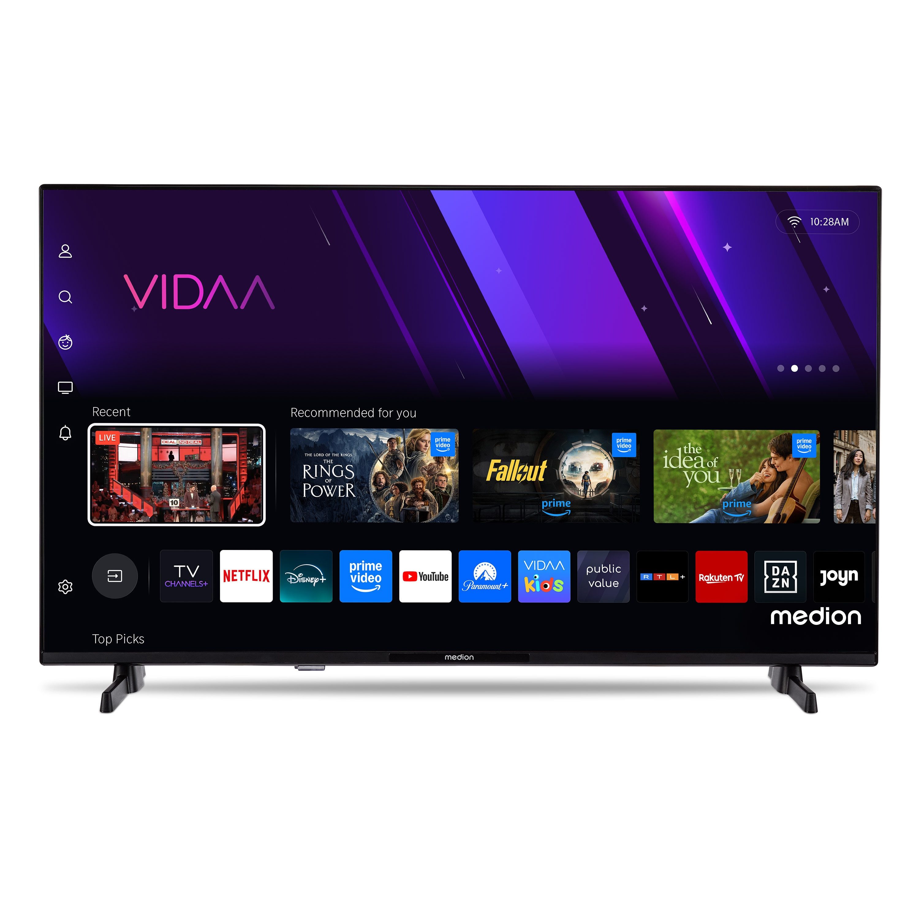 Medion® MD843101 LCD-LED Fernseher (108 cm/43 Zoll, 1080p Full HD, VIDAA TV, Smart TV, HDR, DTS X, Virtual X, Netflix, HBO Max, Prime Video, Disney+, WOW)