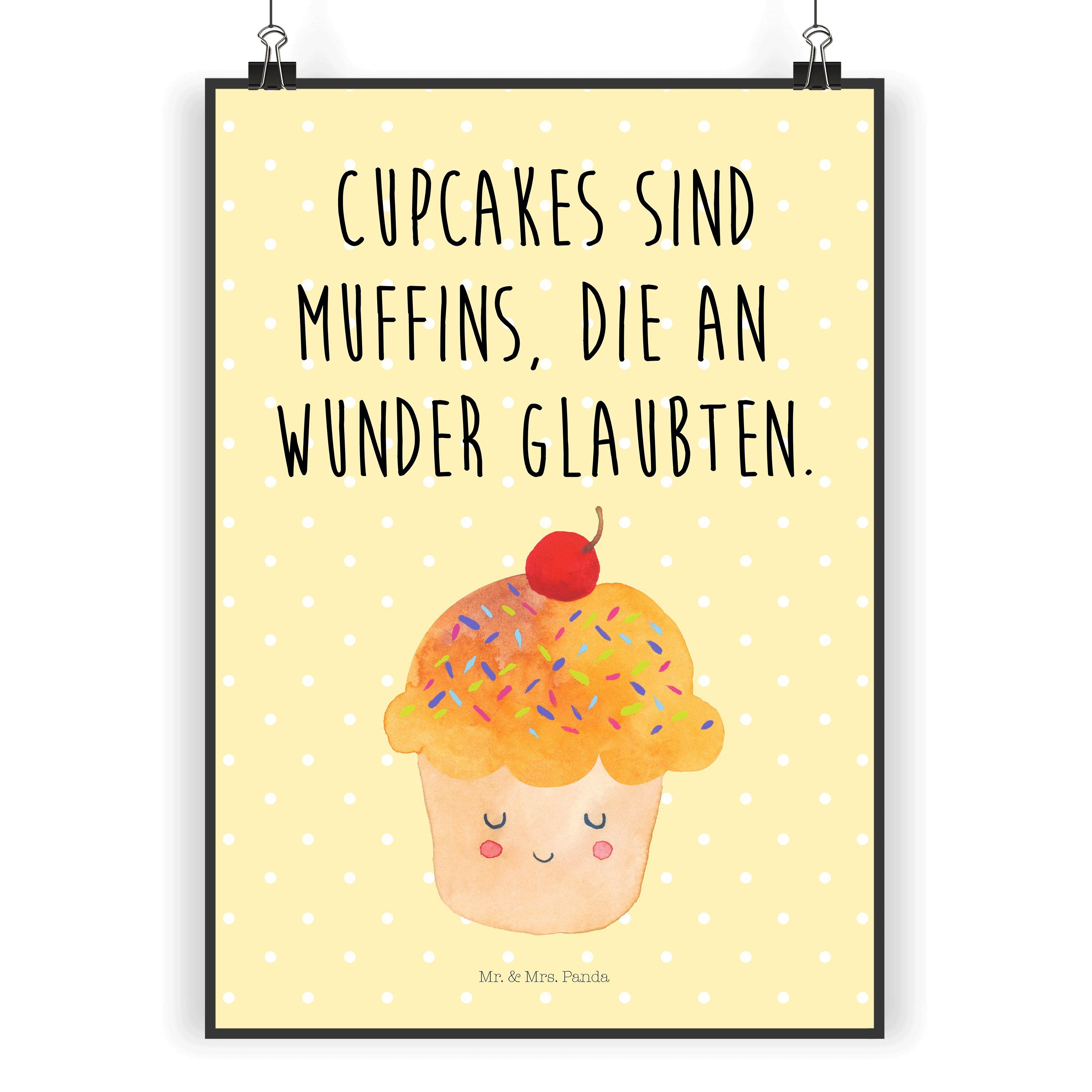 Mr. & Mrs. Panda Poster »Cupcake Gelb Pastell Wunder, Backen