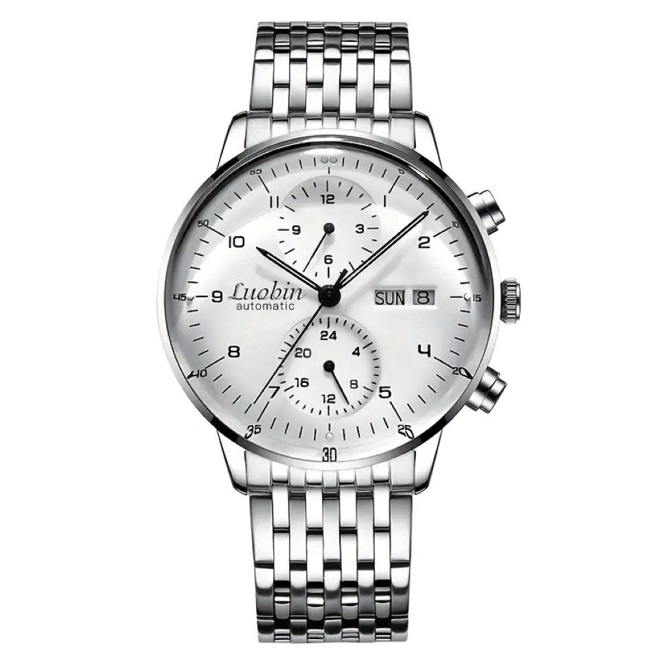 BinBond Automatikuhr Herrenuhr Automatik Armbanduhr Chronograph Edelstahl L günstig online kaufen