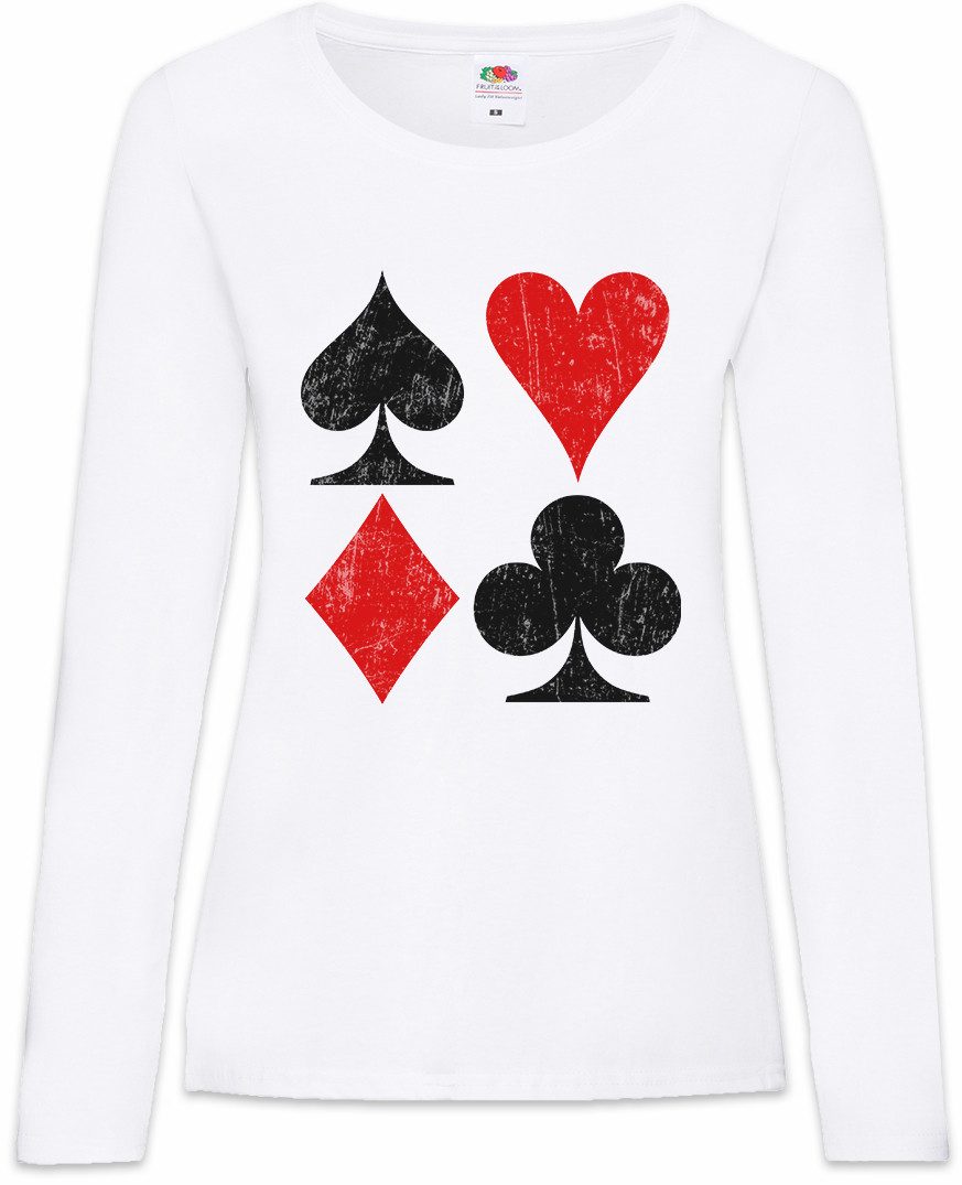 Langarmshirt Card Symbols Damen Langarmshirt Ace Spades Poker Casino Karten Pik Ass
