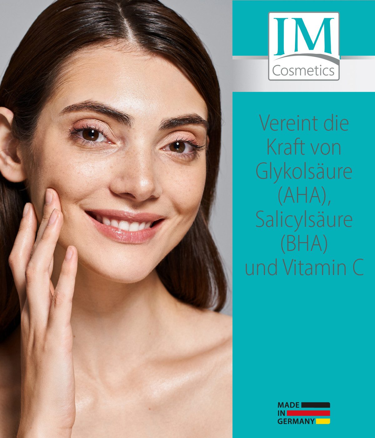 Genius Gesichtsserum & Reinigungsgel IM Cosmetics BeautyMed AHA + BHA Glycolic Deluxe Set 2-tlg., mit Salicylsäure gegen Pickel, Mitesser & unreine Haut