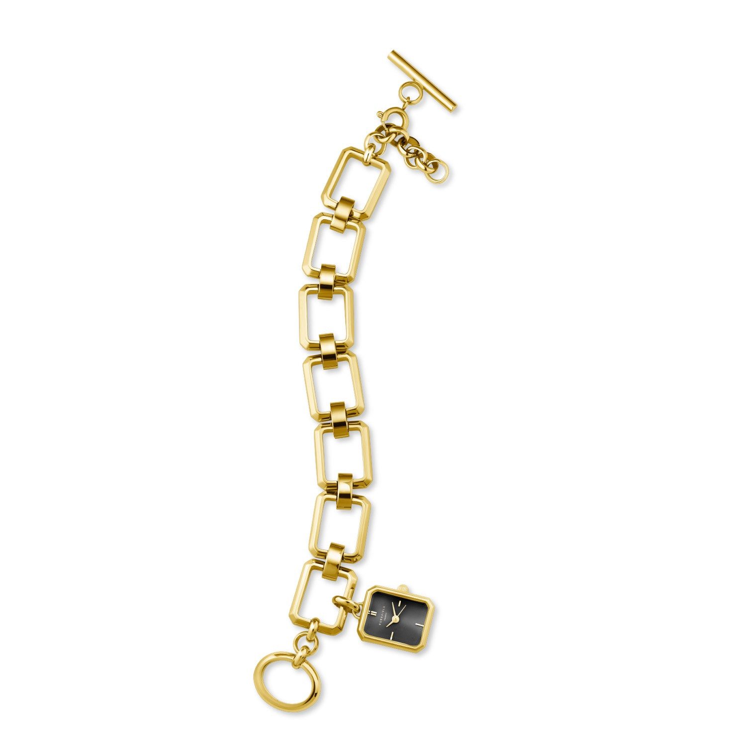 ROSEFIELD Quarzuhr Schmuckuhr Studio Octagon Chain Goldfarben/Schwarz