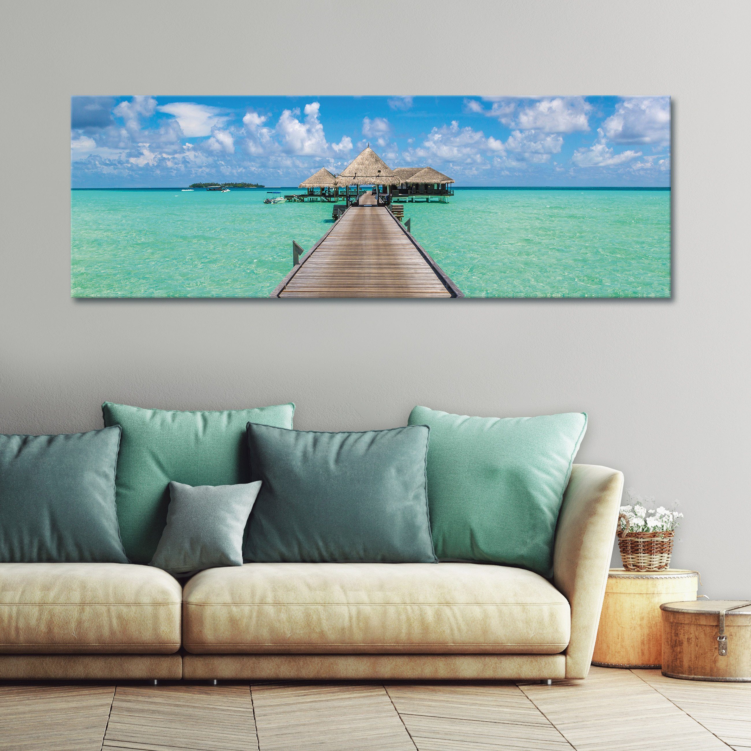 Wallarena Leinwandbild Meer Tropen Pier Ozean günstig online kaufen