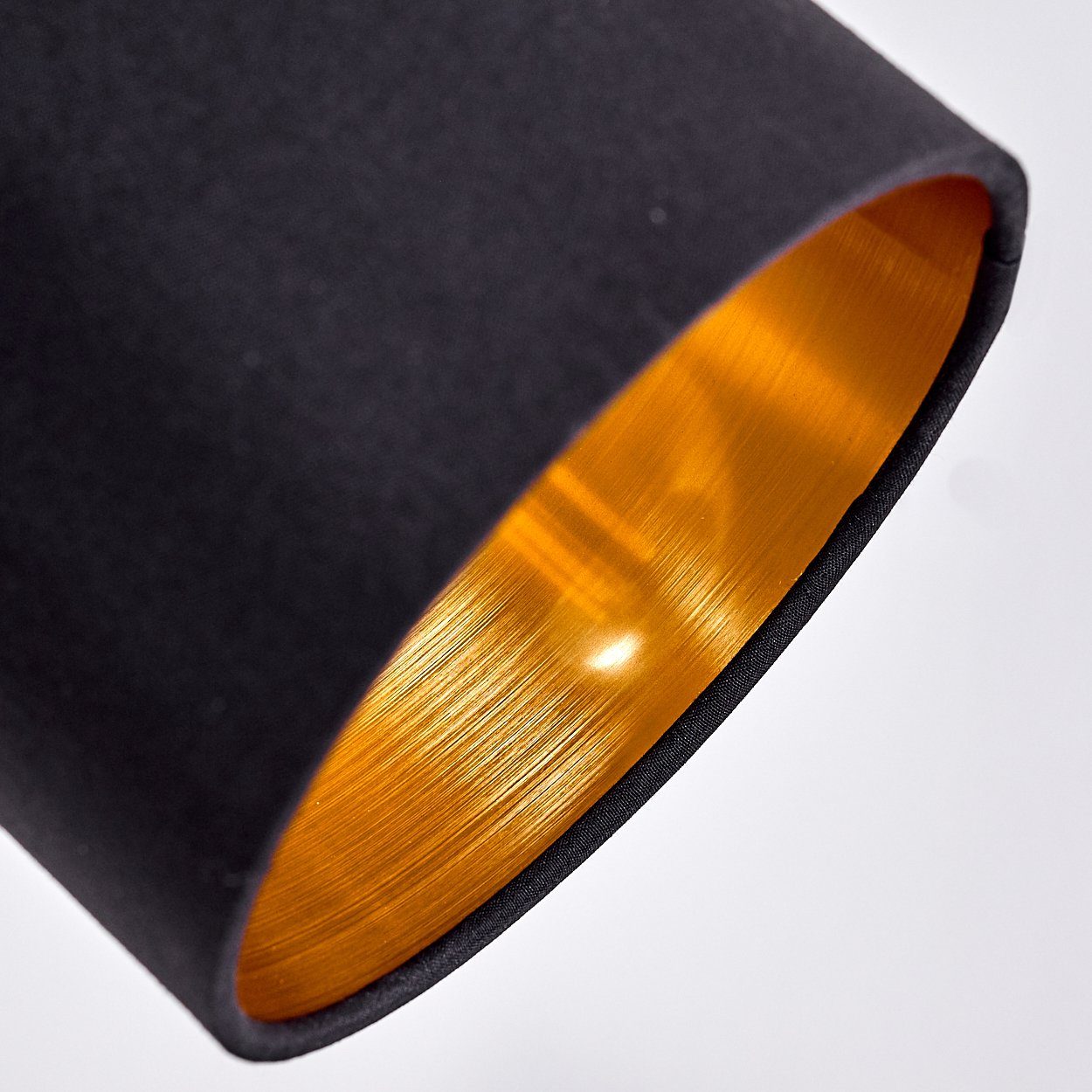 hofstein Stehlampe moderne ohne Leuchtenköpfe in Leuchtmittel, Fußschalter aus Metall/Stoff Leuchte Schwarz/Gold, Stehleuchte und verstellbare 5xE14, »Vellai«