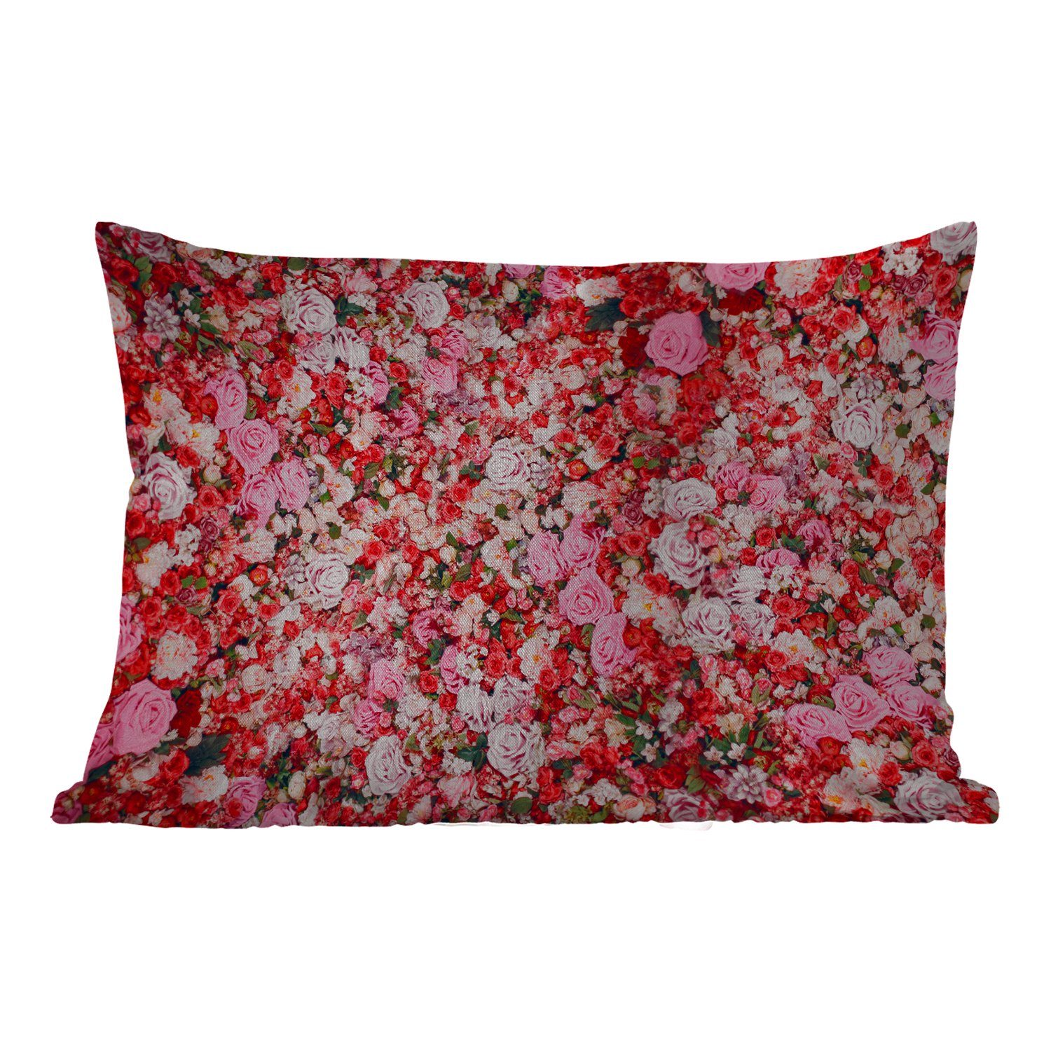 MuchoWow Dekokissen Blumen - - Rosen, Polyester, Outdoor-Dekorationskissen, Farben Dekokissenbezug, Kissenhülle
