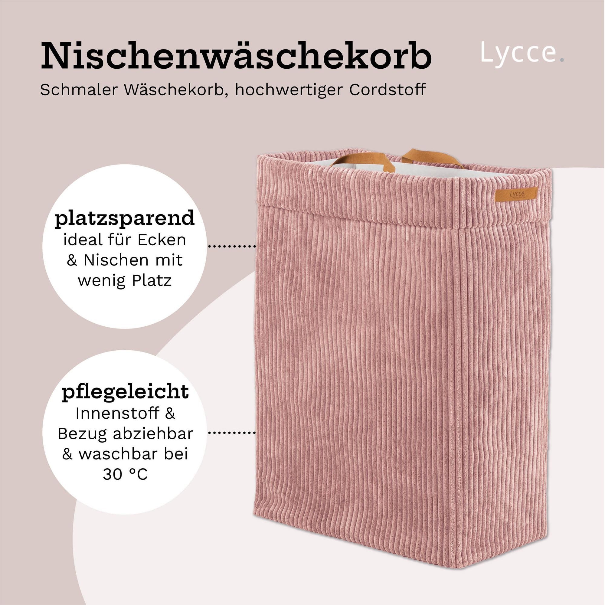 Lycce Wäschekorb Lycce Wäschekorb Cord – faltbar, waschbar & perfekt für Nischen – Bild 2 von 5