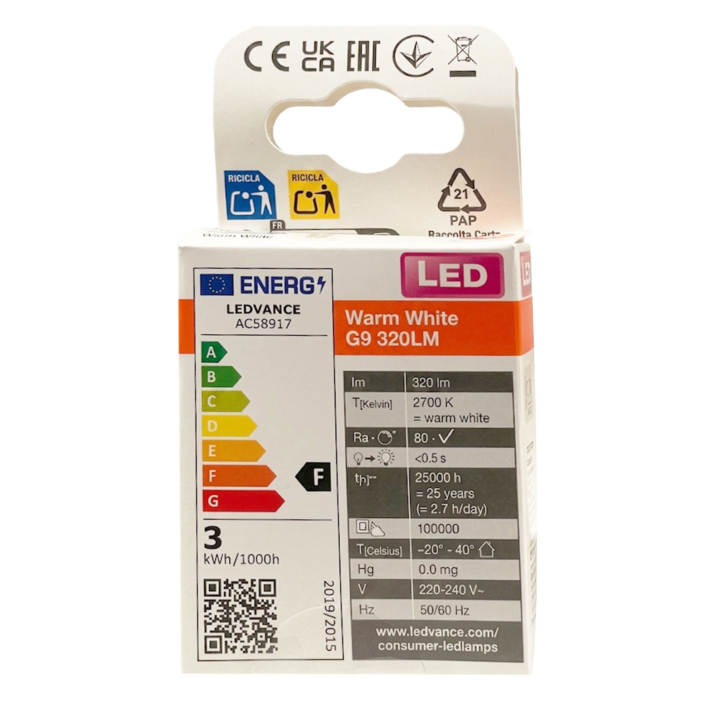 Osram LED-Leuchtmittel Osram LEDPIN30D CL 3W/827 G9 – Dimmbar, Warmweiß (6er-Pack), 6 St. – Bild 3 von 3