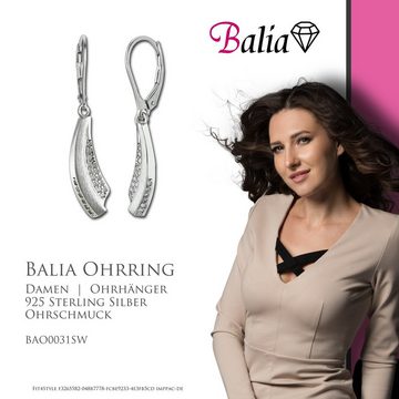 Balia Paar Ohrhänger Balia Damen Ohrringe matt und poliert (Ohrhänger), Damen Ohrhänger Klassik aus 925 Sterling Silber, Farbe: weiß, silber