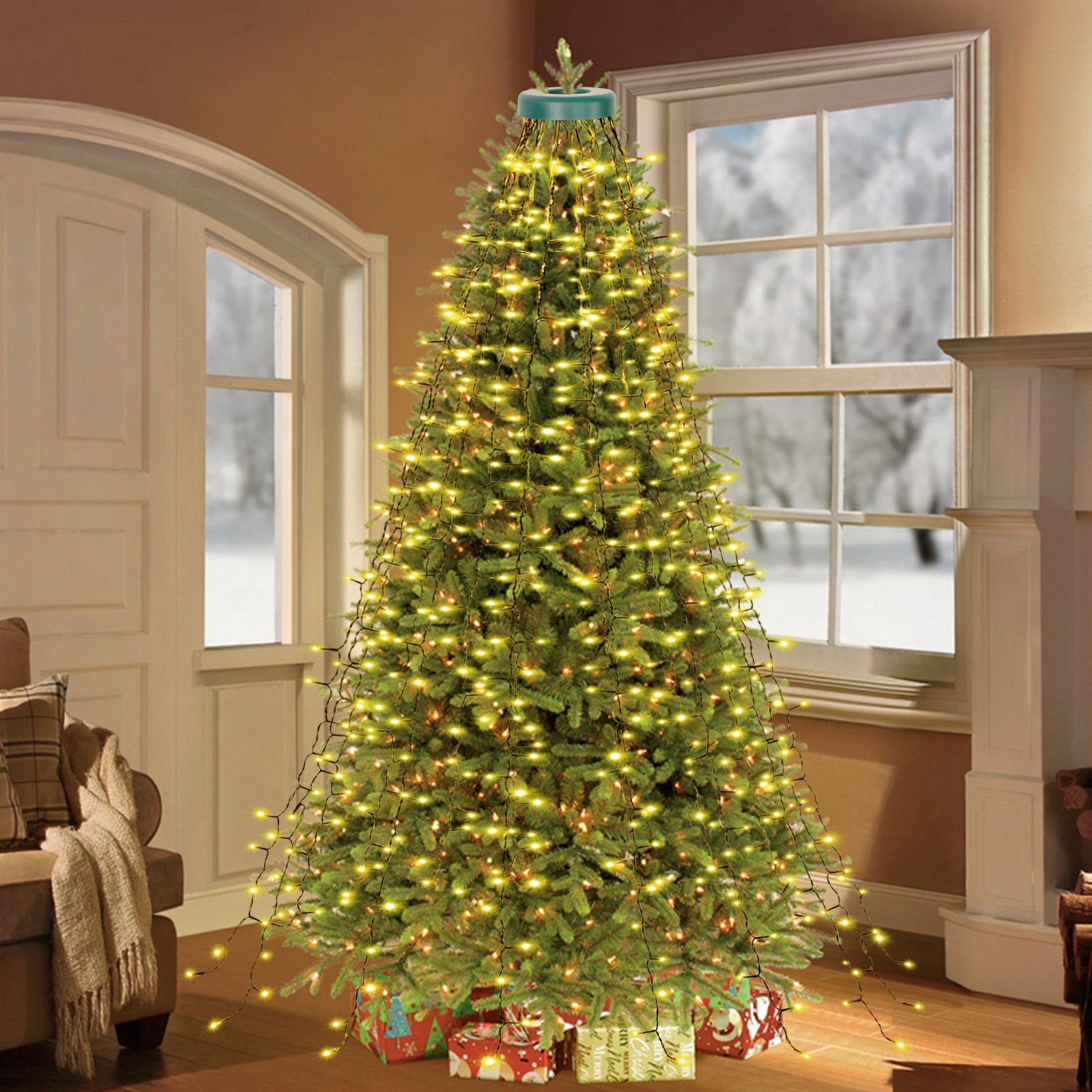 Lapalife LED-Lichterkette »Weihnachtsbaum Beleuchtung Innen Außen  Wasserfall Deko«, 480-flammig, 8 Modi, Timer