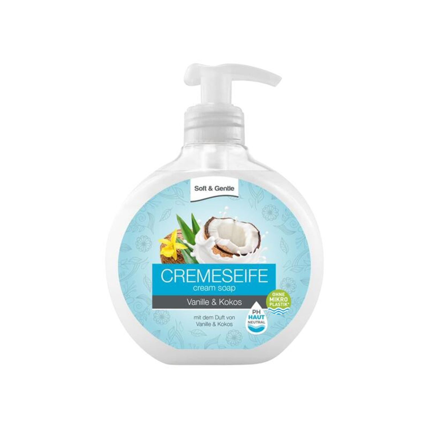 Schmees GmbH Flüssigseife 12x 500ml Soft & Gentle Cremeseife Vanille & Kokos Hand Hände waschen