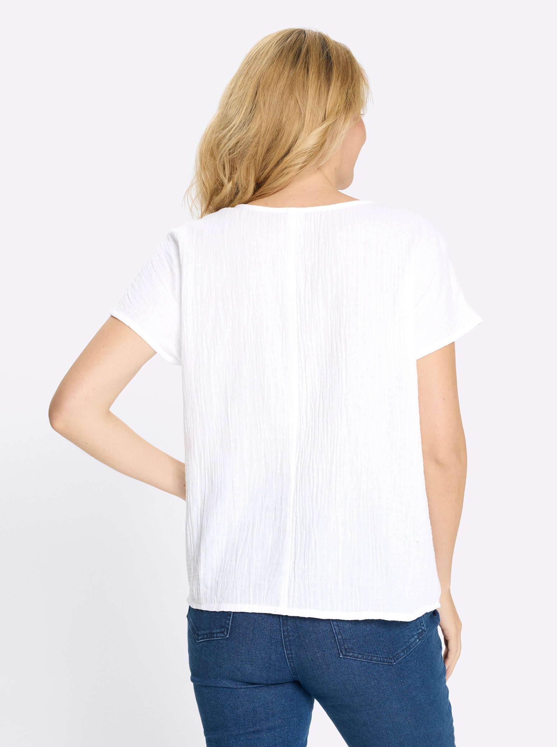 Sieh an! Klassische Bluse Schlupfbluse Kurzarm