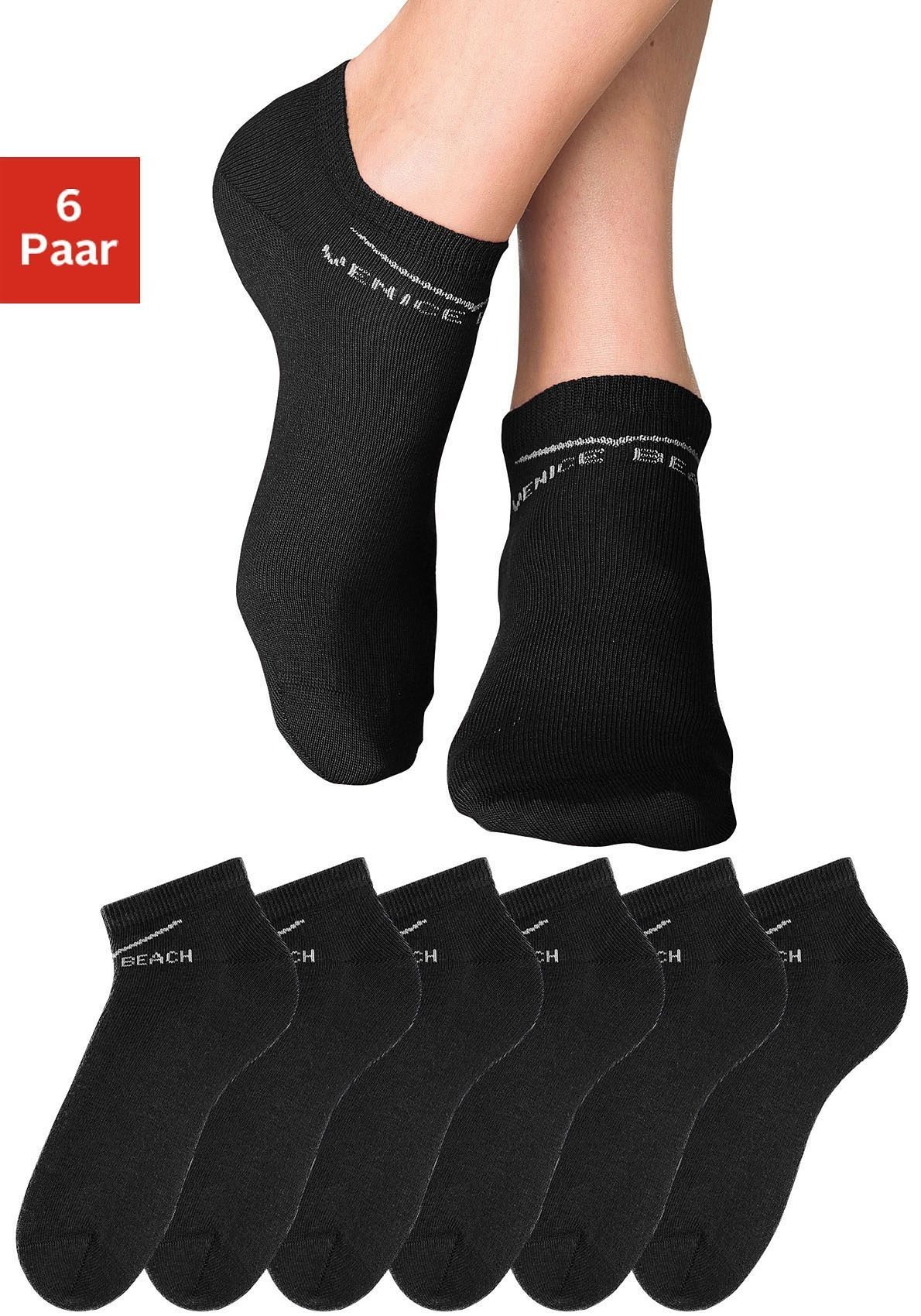 Venice Beach Sneakersocken Damen Kinder Sportsocken, Laufsocken, Kurzsocken (Packung, 6-Paar, Gr. 31-34 bis 39-42) perfekte Passform durch LYCRA-Anteil