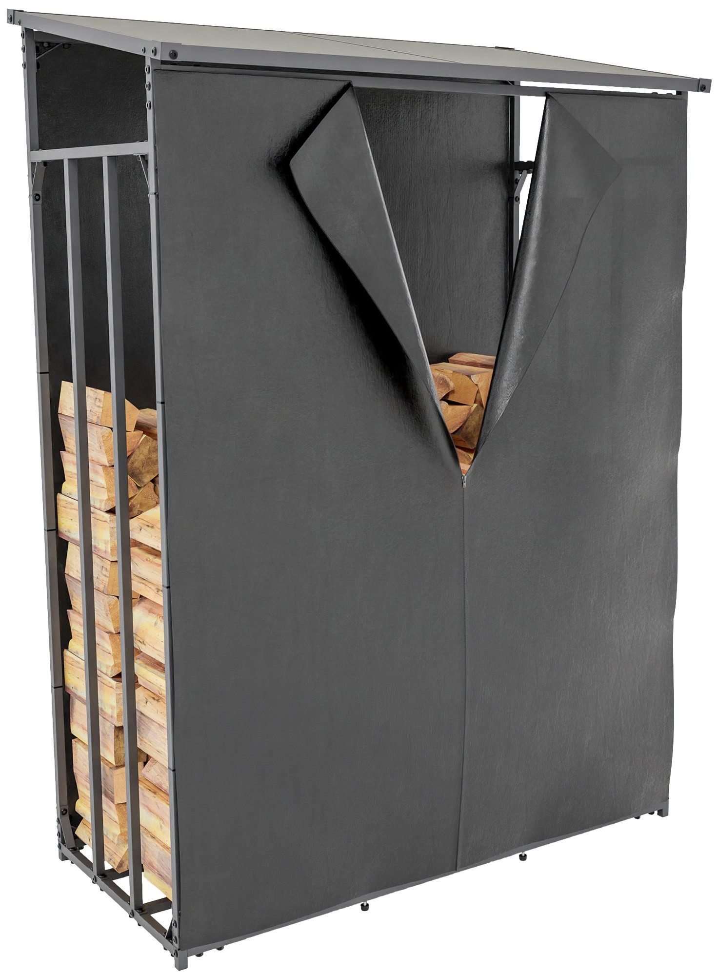 TPFLiving Kaminholzregal Sorin, BxTxH:130x70x185 cm, (Abgeschrägtes günstig online kaufen