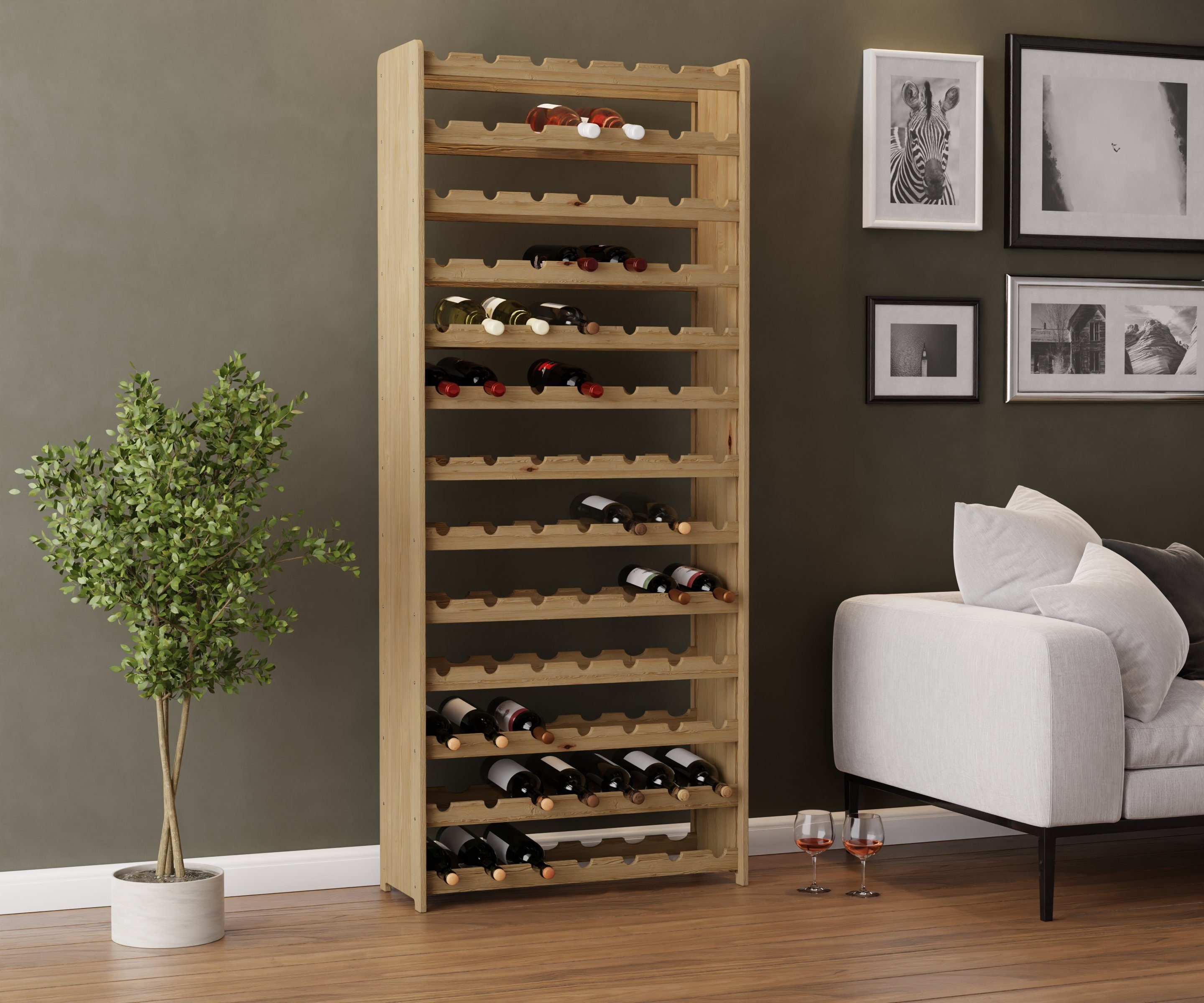 Lenmar Weinregal Weinregal Weinregal Holz Flaschenregal für 91 Flaschen Len günstig online kaufen