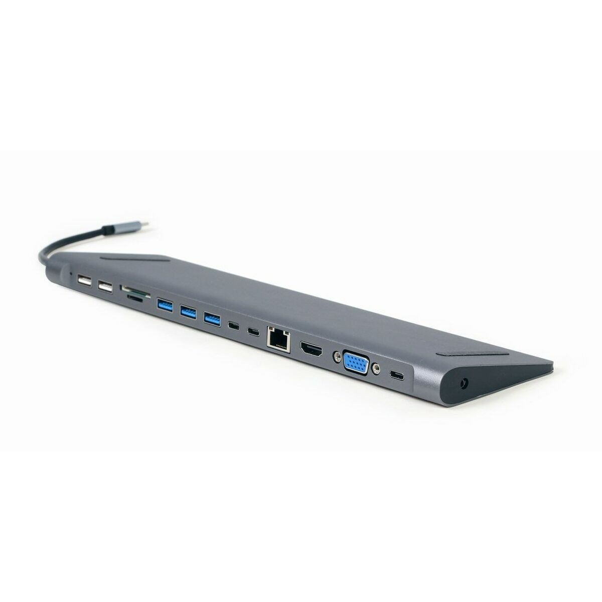 Gembird USB-Verteiler, Hub USB-C GEMBIRD A-CM-COMBO9-01 Weiß Grau
