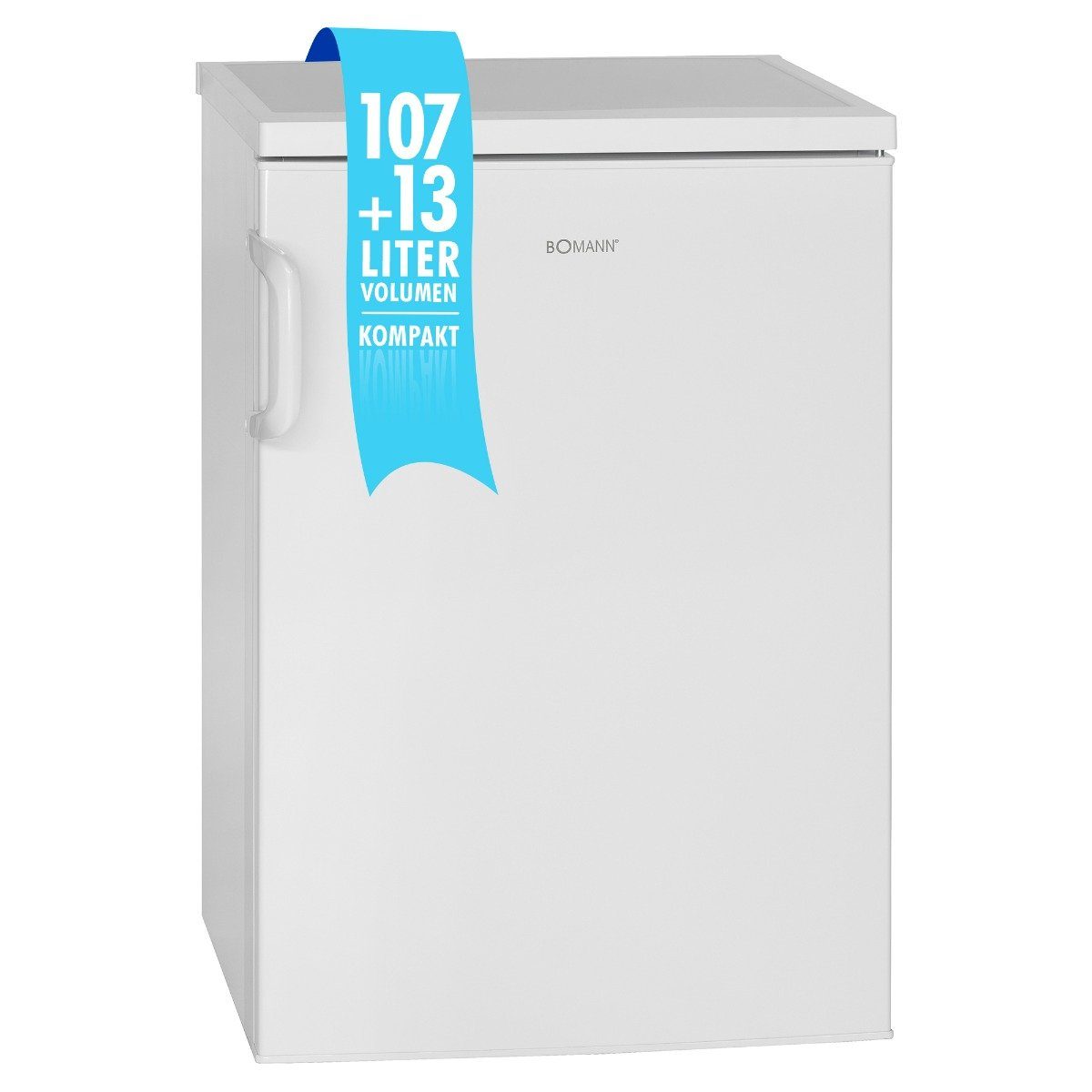 BOMANN Kühlschrank KS 2194.1, 84.5 cm hoch, 56 cm breit, Kühl-Gefrierschrank 120L, freistehend, 107L Kühlen / 13L Gefrieren