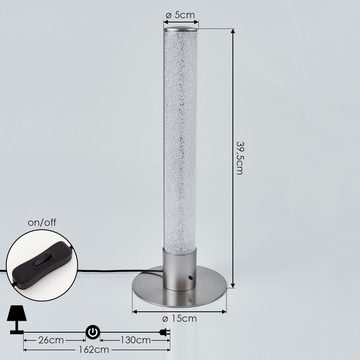 hofstein Tischleuchte »Resina« dimmbare Tischleuchte aus Metall, Nickel-matt, Glitzer-Effekt, 3000 Kelvin, 5 Watt, 400 Lumen,Nachttischlampe,RGB Farbwechsler und Fernbedienung