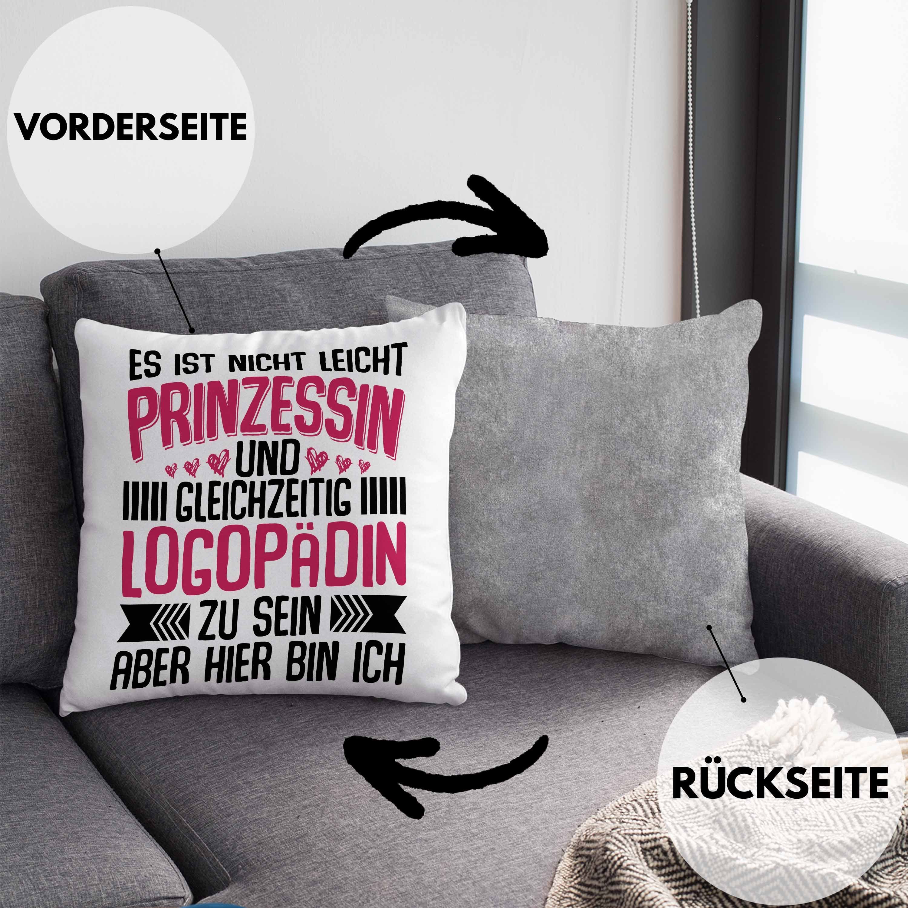 Logopädin Füllung Grau Trendation - Dekokissen Logopädie 40x40 Trendation Geschenk Kissen mit Spruch Dekokissen