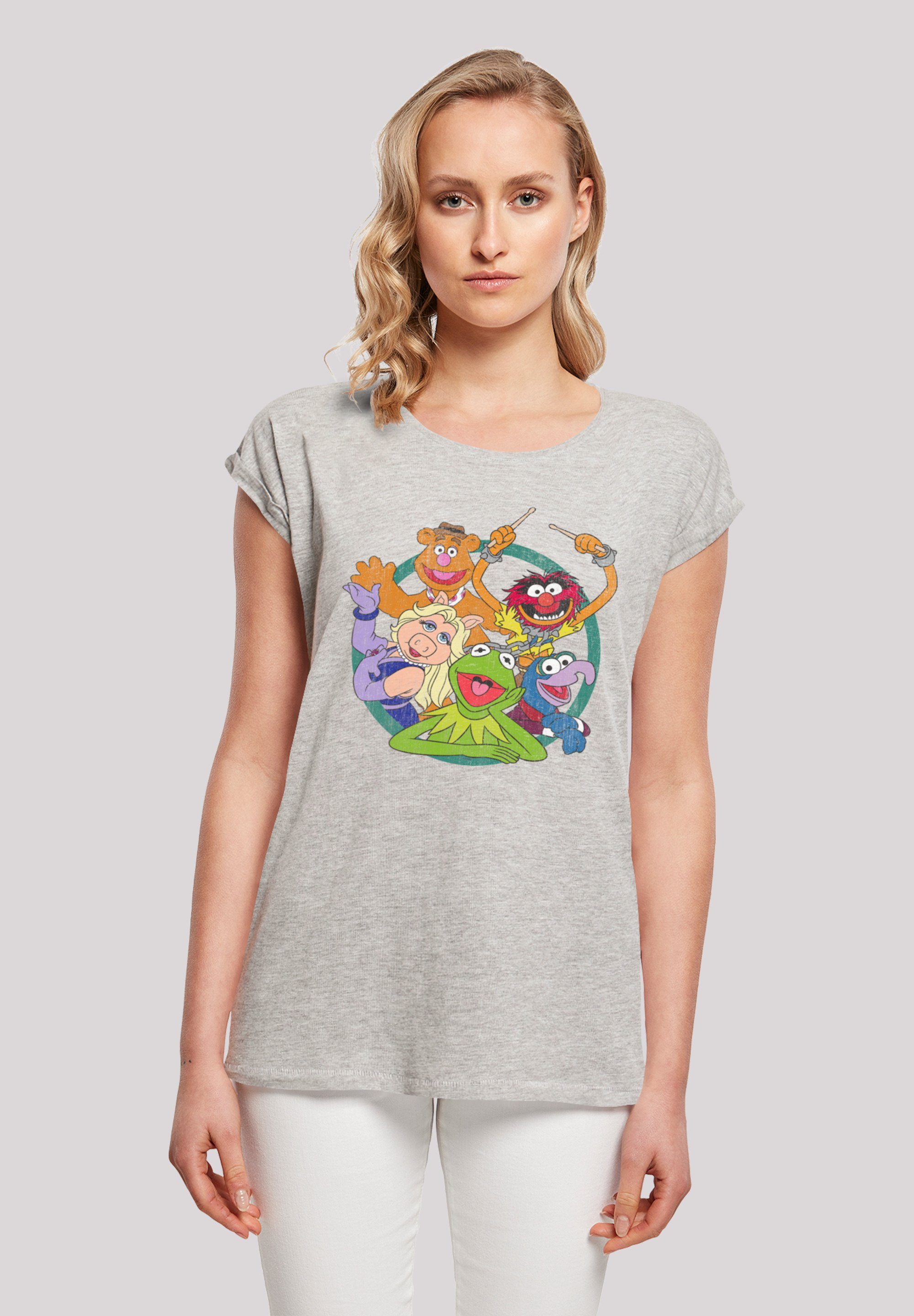 T-Shirt Print F4NT4STIC Die Group Circle Disney heather Muppets grey