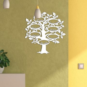 Namofactur 3D-Wandtattoo Holz Wandbild 'Familie Baum' Wanddeko, Wanddekoration Familien Stammbaum, Wandgestaltung für dein Wohnzimmer