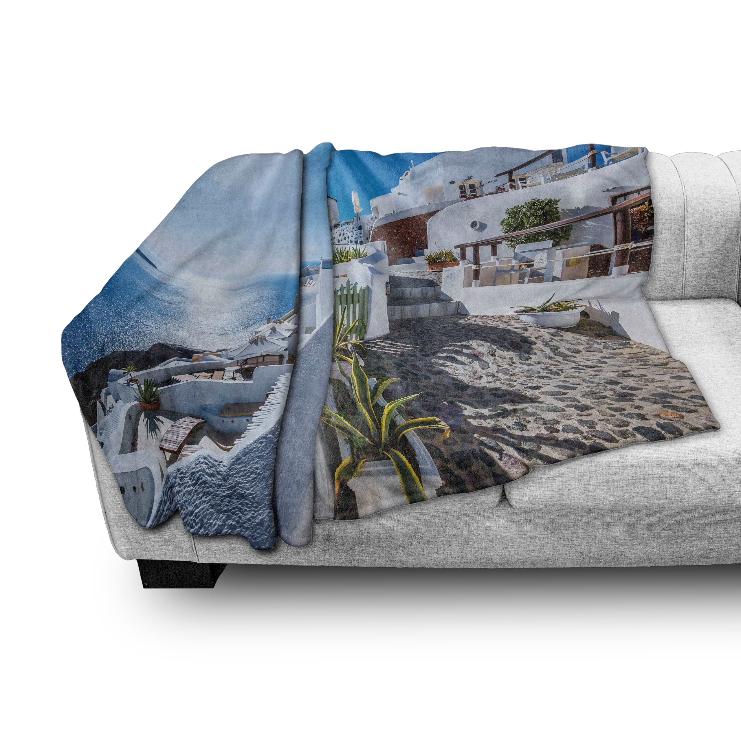 Wohndecke Gemütlicher Plüsch für Oia und Santorini in Außenbereich, den Innen- Dorf Sommer Abakuhaus
