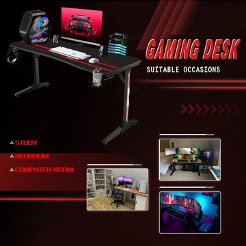 HOMALL Gamingtisch 160cm Gamingtisch Computertisch 1/2 Mauspad