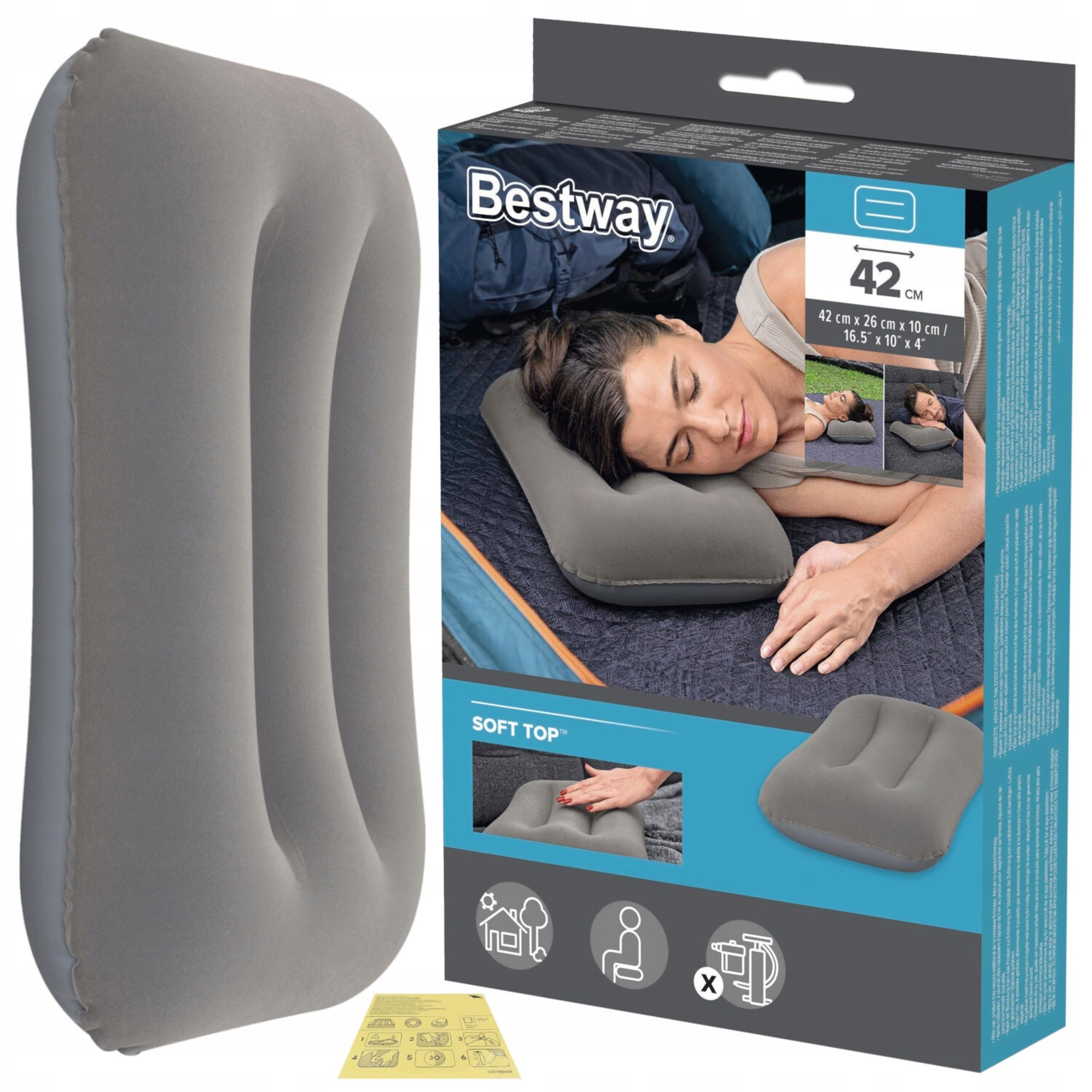 Reisekissen Bestway Camping Luftkissen Velours Reisekissen 42x26 cm Outdoor