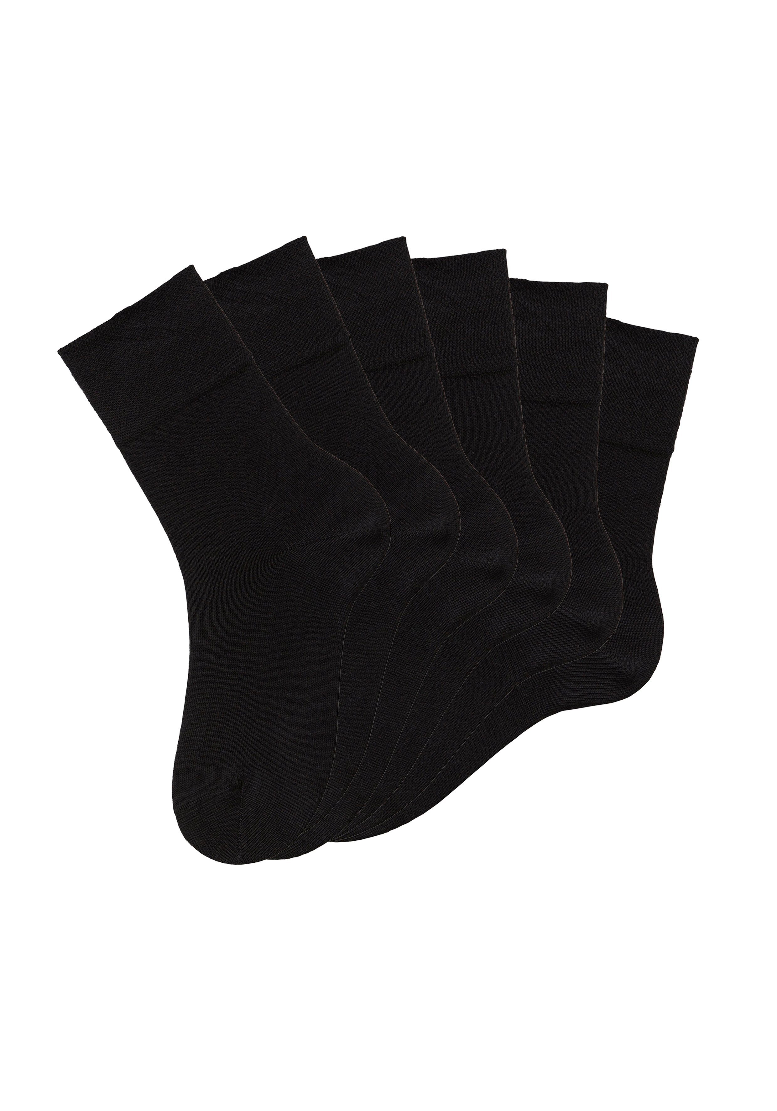 Socken Diabetiker 6x für schwarz (Set, auch geeignet H.I.S mit 6-Paar) Komfortbund