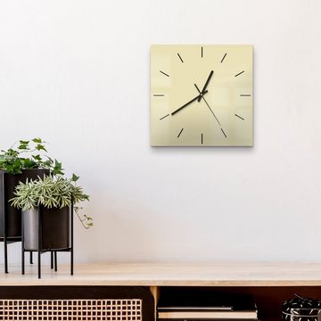 DEQORI Wanduhr 'Unifarben - Beige' (Glas Glasuhr modern Wand Uhr Design Küchenuhr)