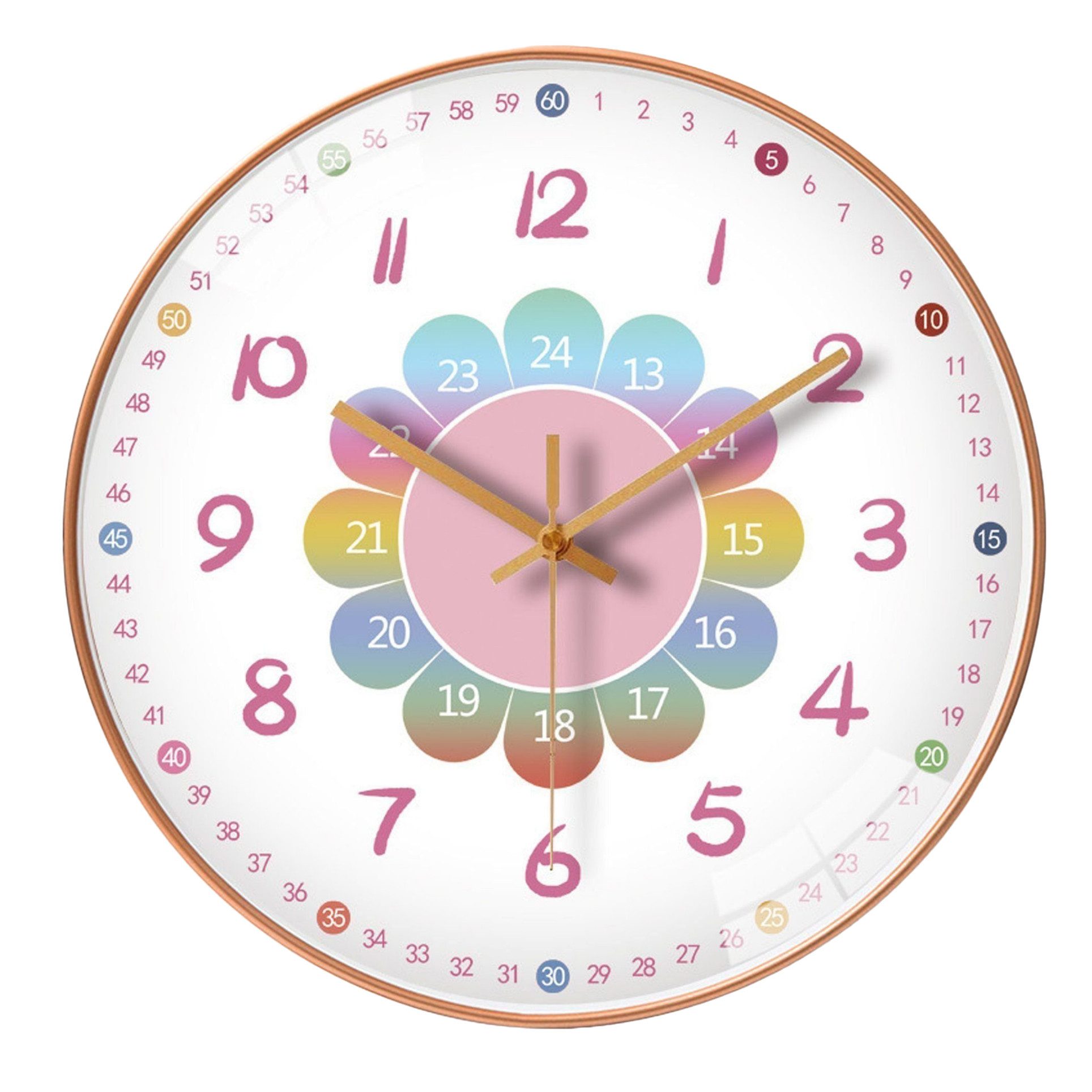 ibettertec Wanduhr Kinderwanduhr, leise und nicht tickend, leicht zu lesen günstig online kaufen