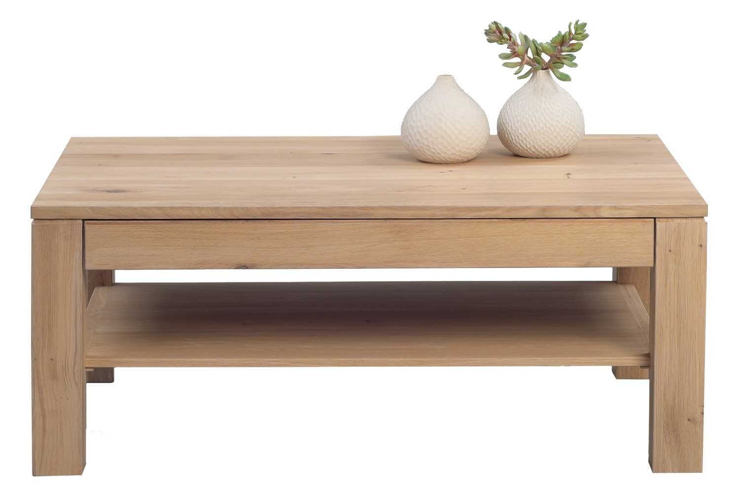 M2 Kollektion Couchtisch BJÖRN, Wildeiche massiv, 105 x 65 cm, mit Schublad günstig online kaufen