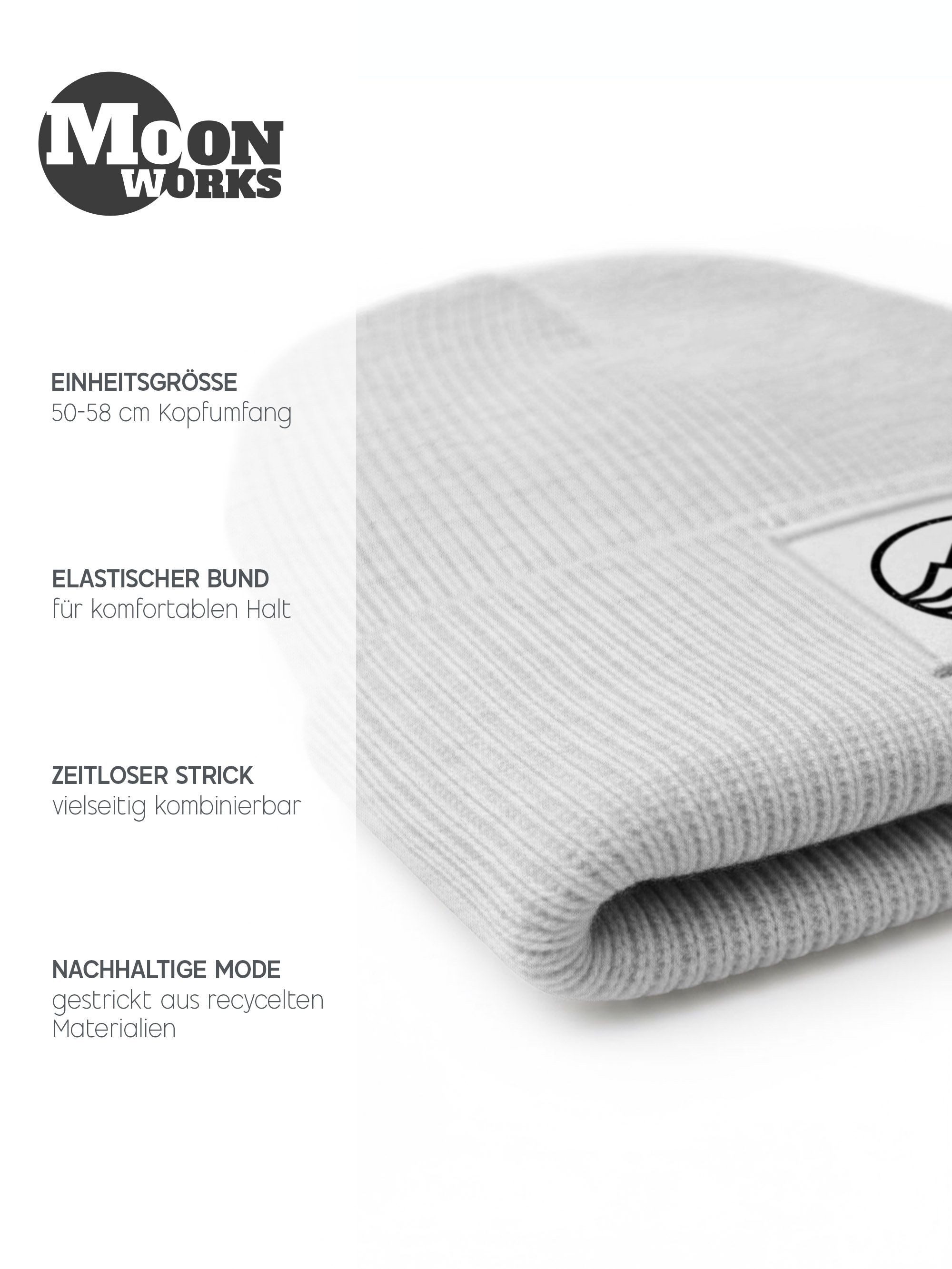 Neverless Strickmütze Herren Beanie Bedruckt Outdoor Design Wintermütze Aufdruck Logo Print