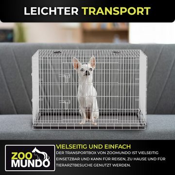 zoomundo Tiertransportbox Faltbarer Tierkäfig / Transportbox - Silber Größe XXL