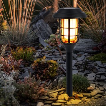 etc-shop LED Solarleuchte, LED-Leuchtmittel fest verbaut, Warmweiß, Solarlampe Garten Deko für Außen Erdspiess Solarlampen